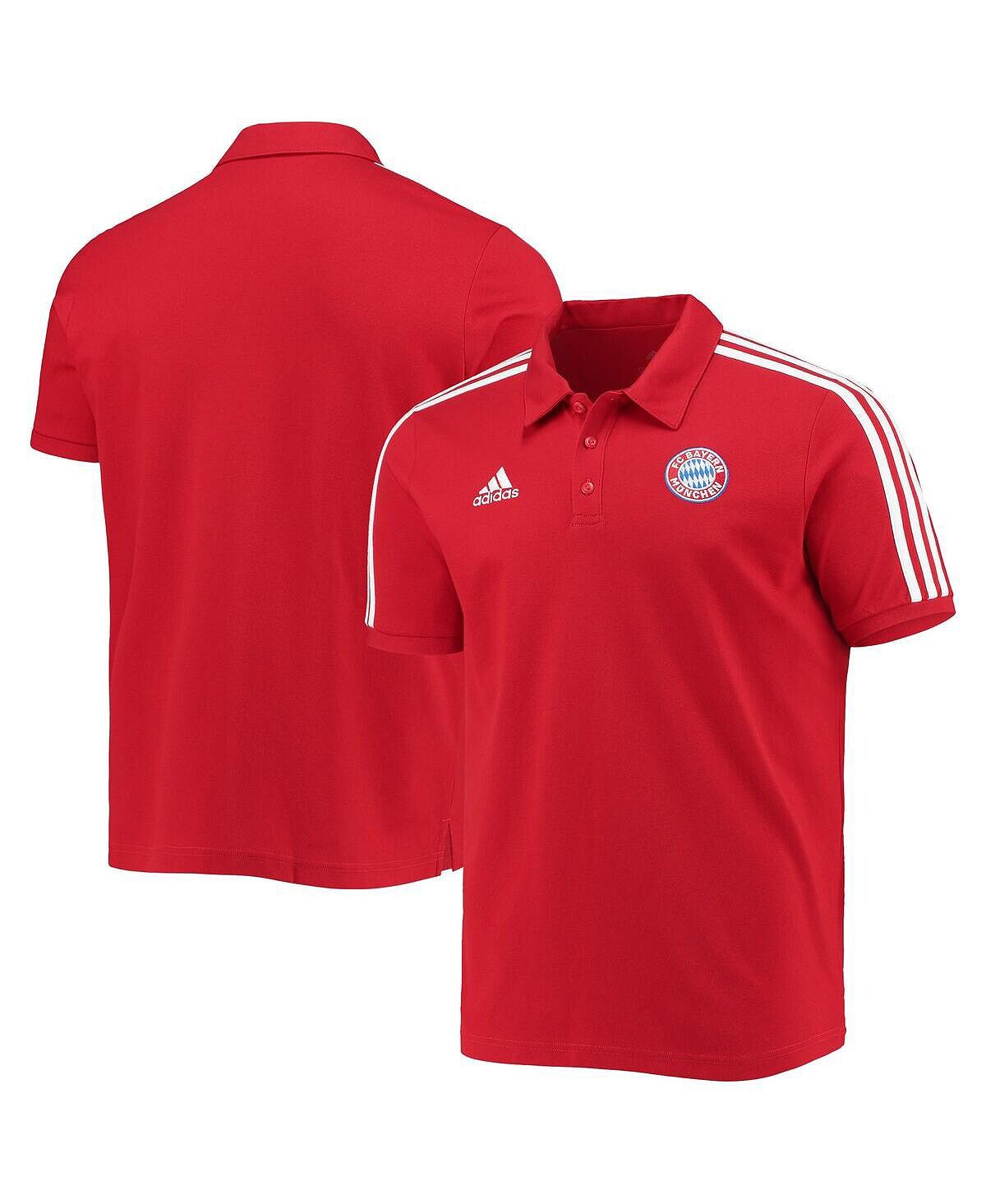 

Красная мужская футболка-поло bayern munich 3 stripes primegreen adidas, красный