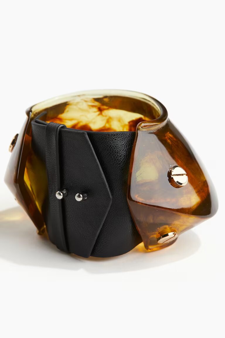 

Браслет H&M A/W 2024 Marbled Cuff, коричневый