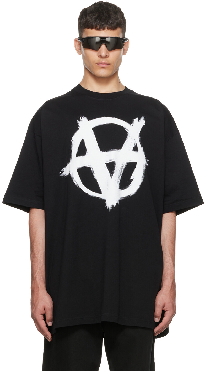 

Черная хлопковая футболка VETEMENTS