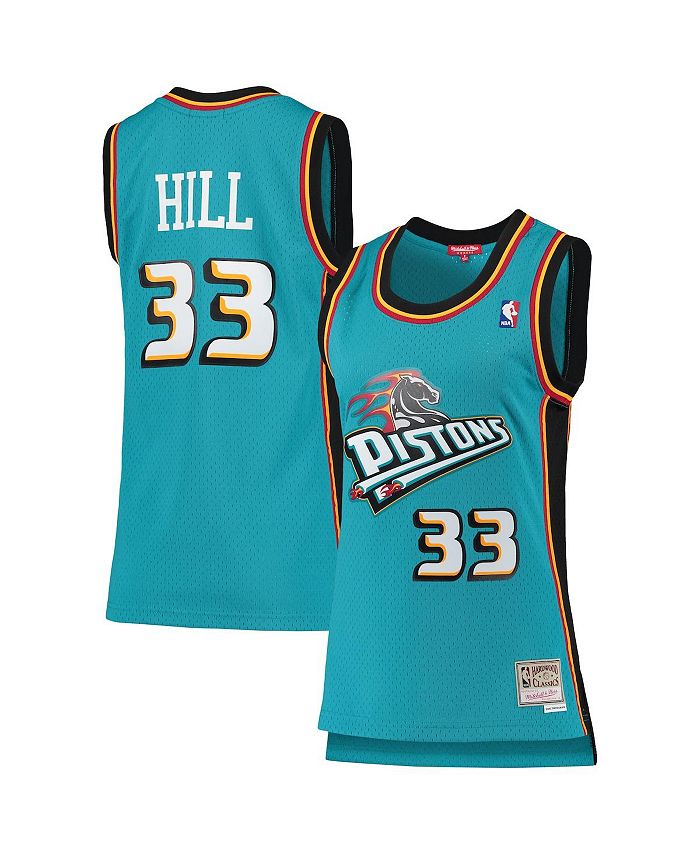 

Женская темно-бирюзовая майка Grant Hill Detroit Pistons 1998-99 Hardwood Classics Swingman Mitchell & Ness, синий