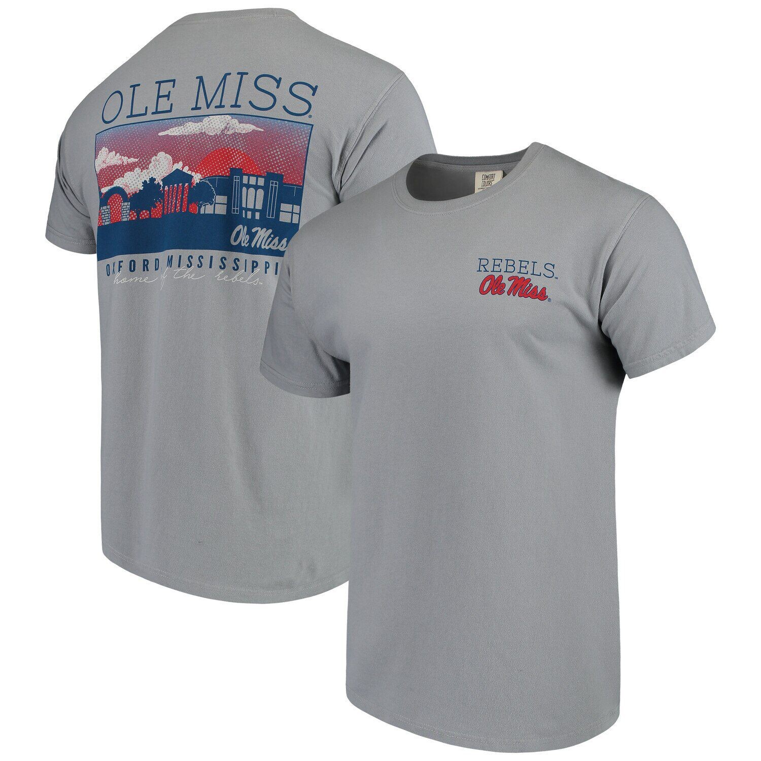 

Мужская серая футболка Ole Miss Rebels Comfort Colours Campus Scenery