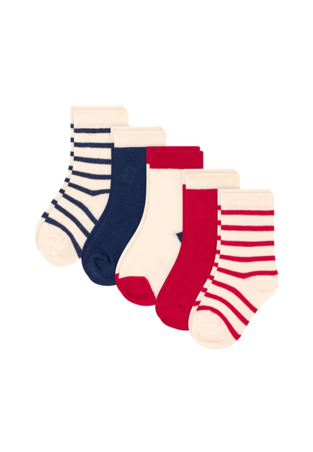 

Носки LOT DE 5 PAIRES DE RAYURES Petit Bateau, цвет multicolor red navy