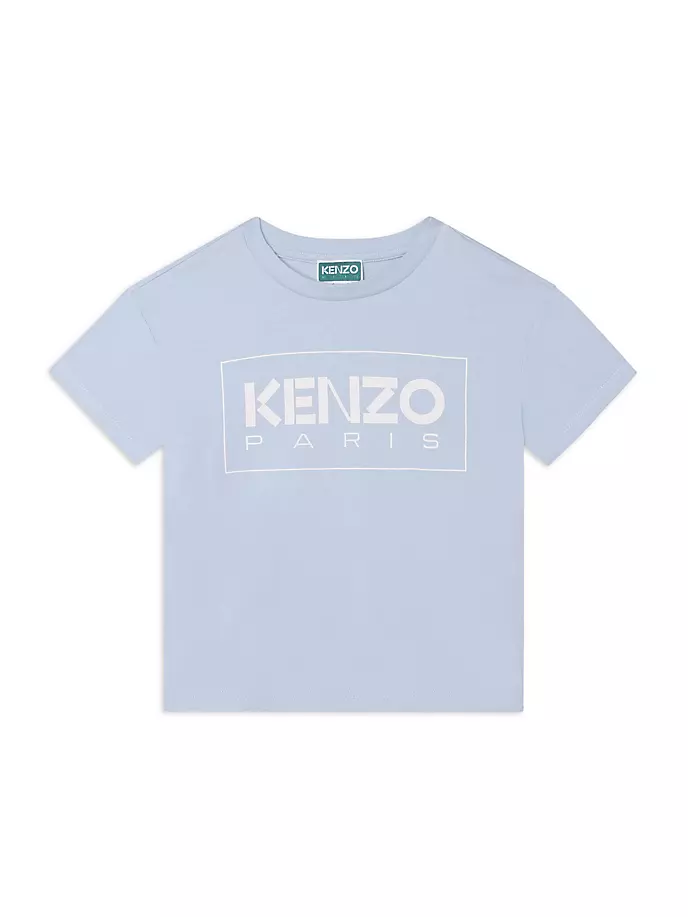 

Футболка с короткими рукавами и логотипом Little Kid's & Kid's Kenzo, цвет pale blue