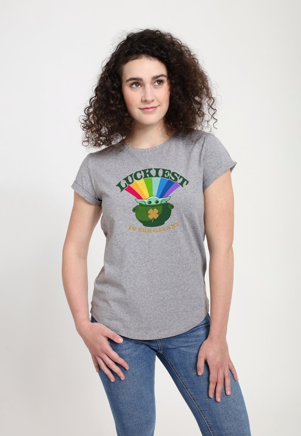 

Футболка с принтом STAR WARS: THE MANDALORIAN GROGU POT Star Wars, цвет Mottled Light Grey