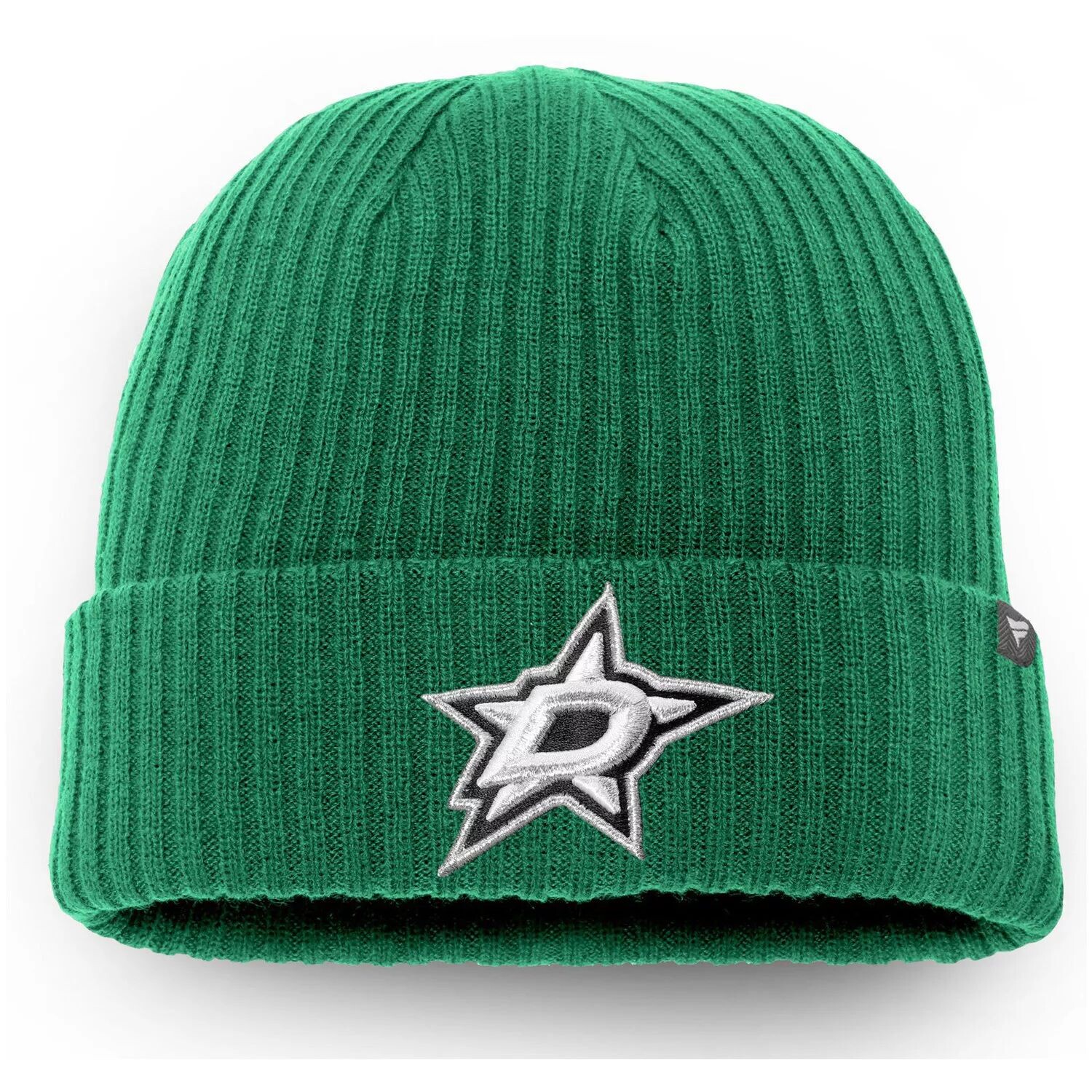 

Мужская вязаная шапка с логотипом Fanatics Kelly Green Dallas Stars Core Primary и манжетами