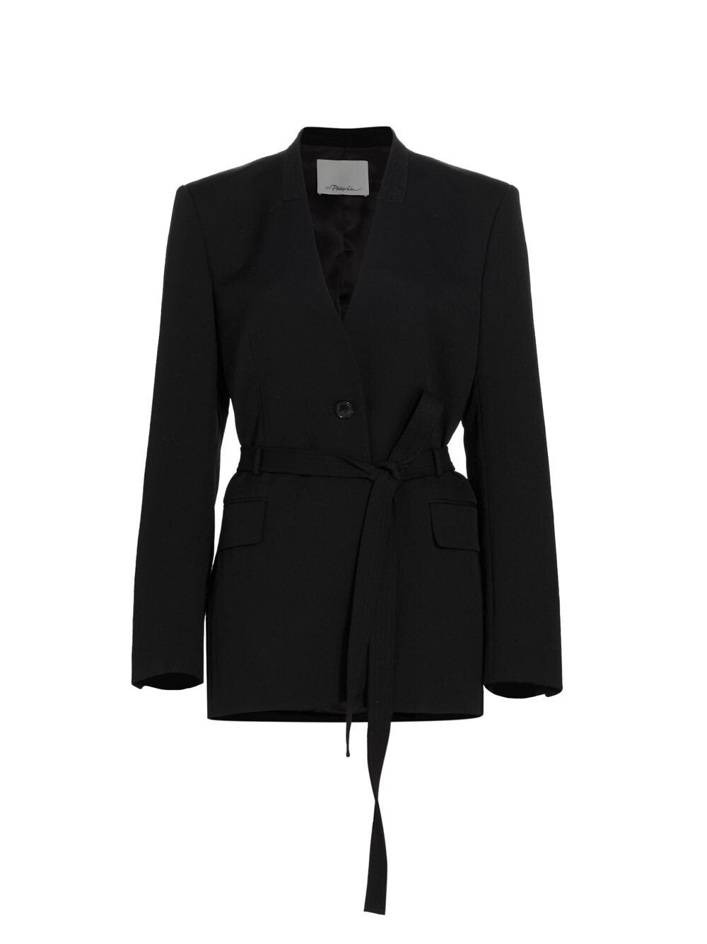 

Пиджак из смесовой шерсти с завязками на талии 3.1 Phillip Lim, черный