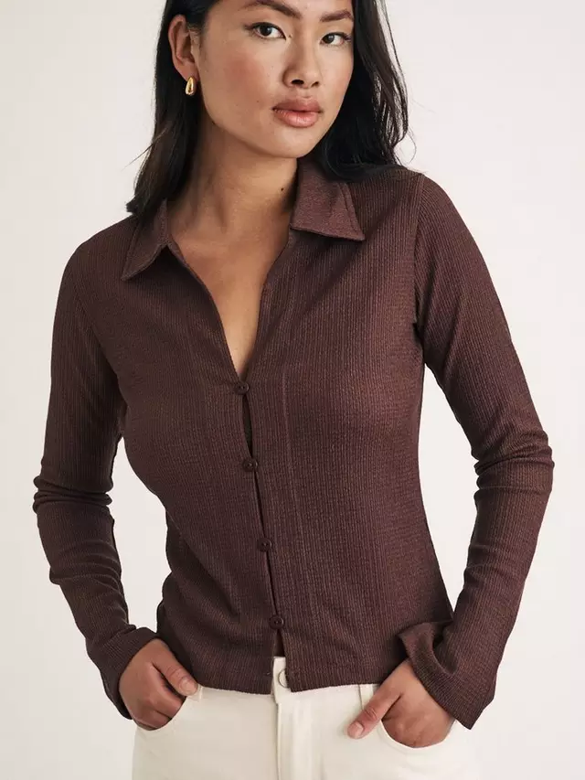 

Рубашка Nobody's Child Arizona Ribbed, коричневый