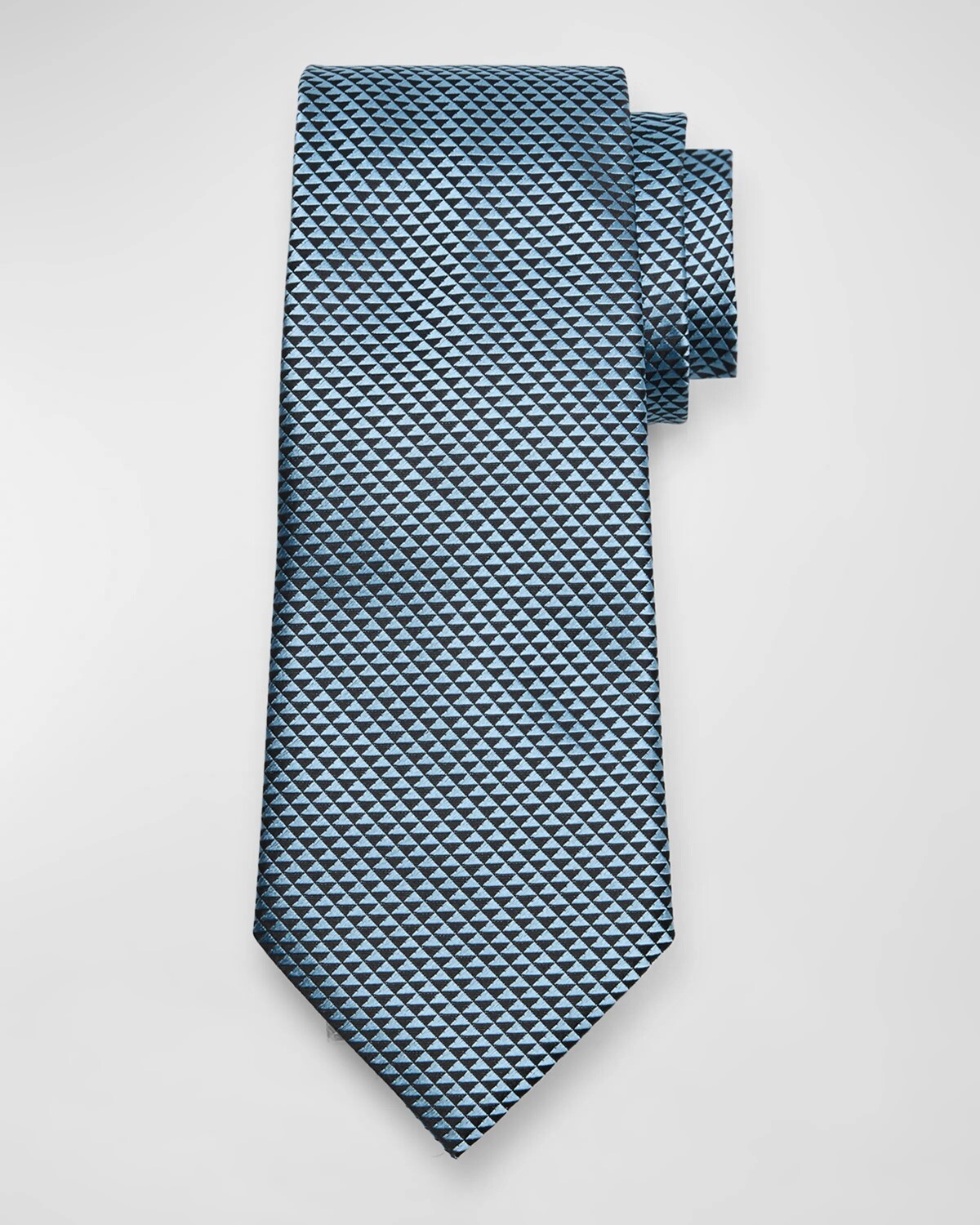 

Мужской тканый шелковый галстук с треугольными чашками Zegna, цвет Br Blu Fan