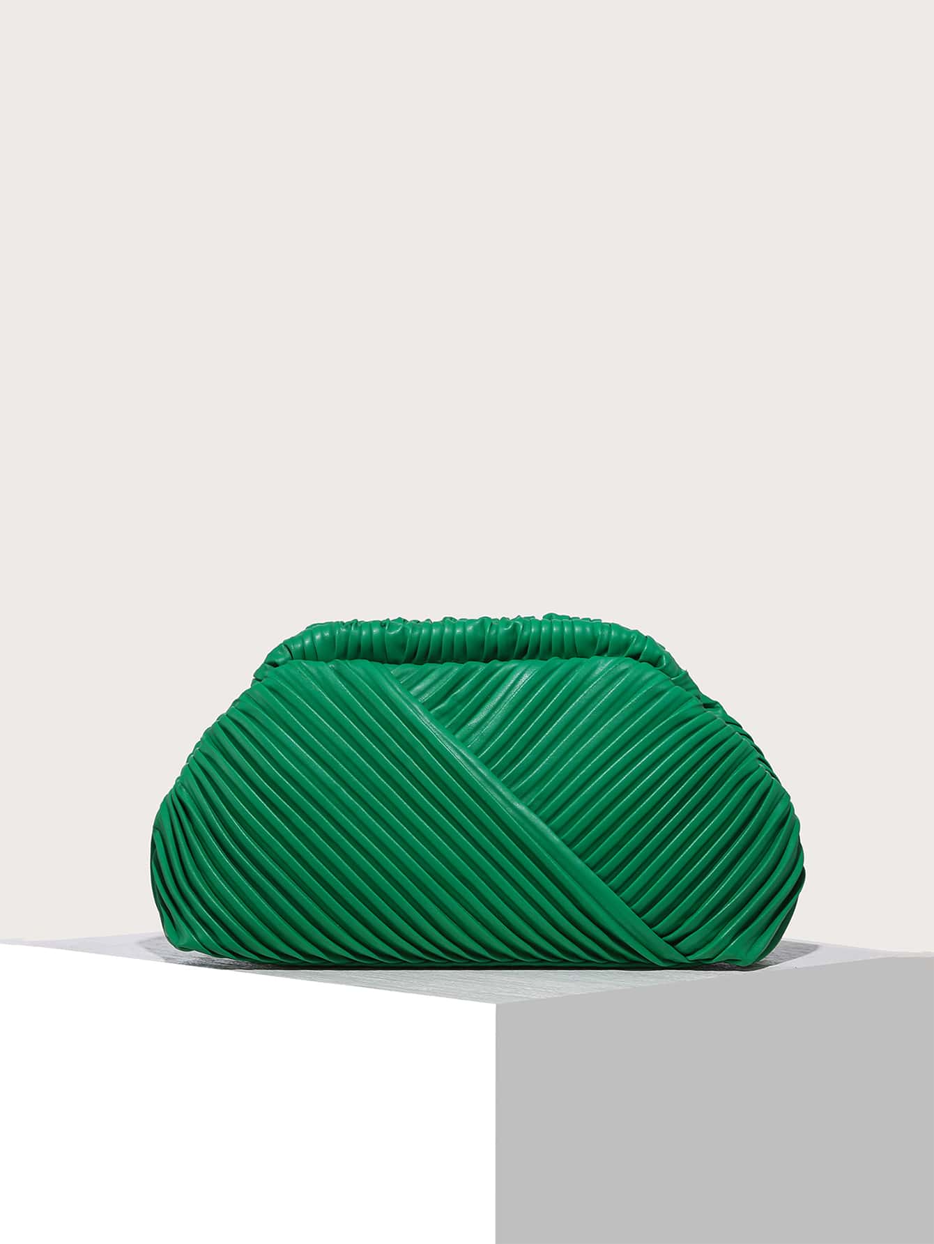 Модная минималистичная сумка со складками для женщин, зеленый