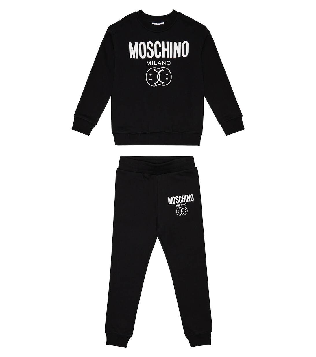 

Хлопковая толстовка и спортивные штаны с принтом Moschino, черный