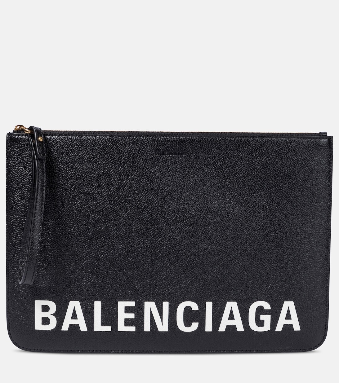 

Кожаный клатч с логотипом Balenciaga, черный