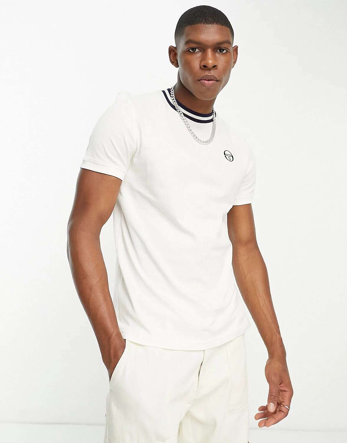 

Кремовая футболка Sergio Tacchini Rainer с логотипом, Бежевый