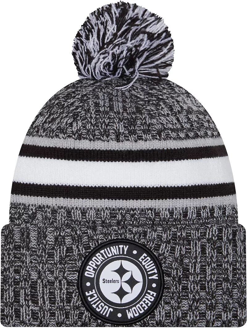 

Мужская белая вязаная шапка New Era Pittsburgh Steelers 2023 Inspire Change