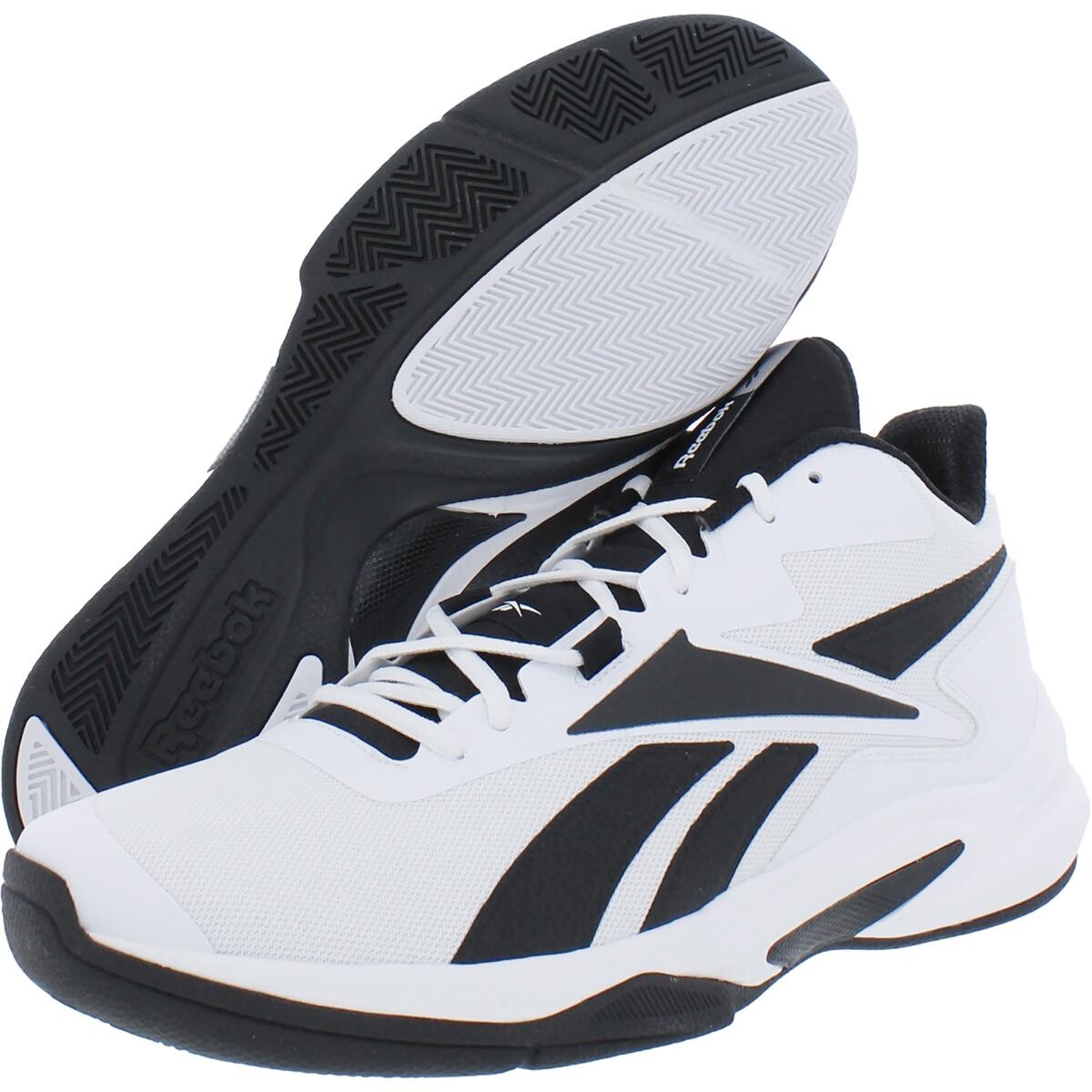 

Мужские спортивные баскетбольные кроссовки для тренировок Buckets Reebok, цвет Footwear White/Black/Silver Metallic