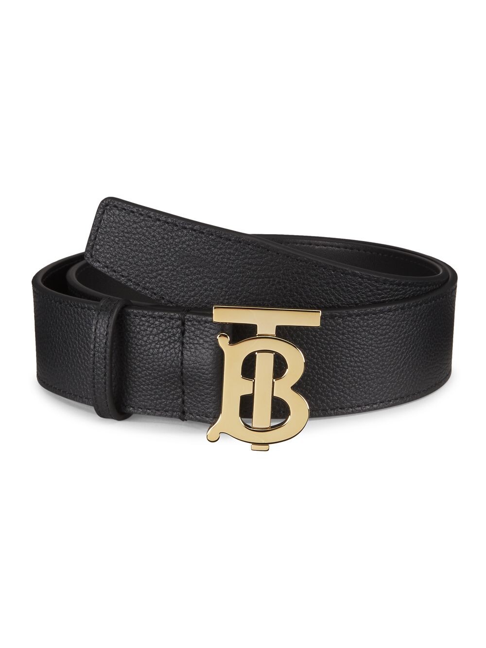 

Кожаный ремень с монограммой Burberry, черный