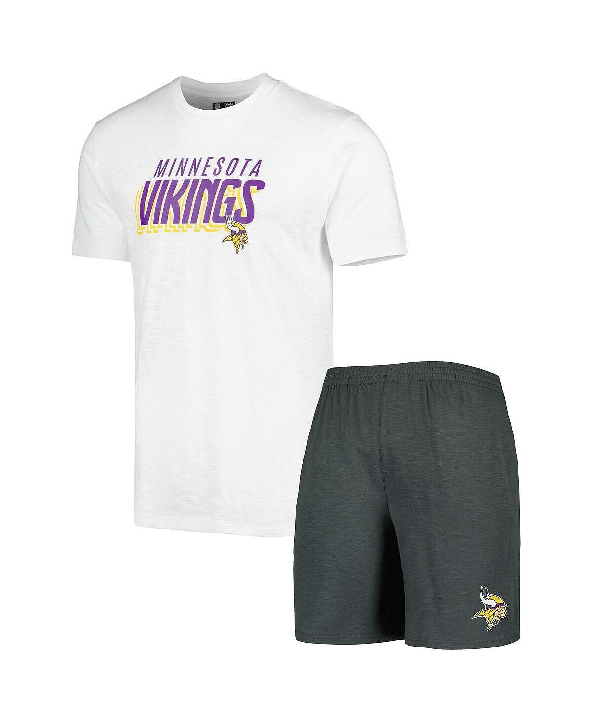 

Мужской темно-серый, белый комплект для сна из футболки и шорт Minnesota Vikings Downfield Concepts Sport