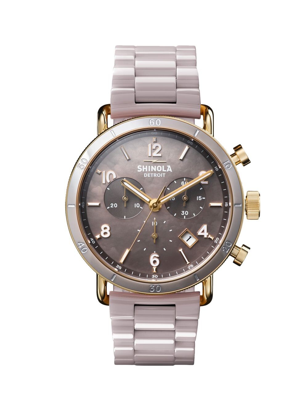 

Часы с хронографом Canfield из золота и латуни с PVD-покрытием Shinola