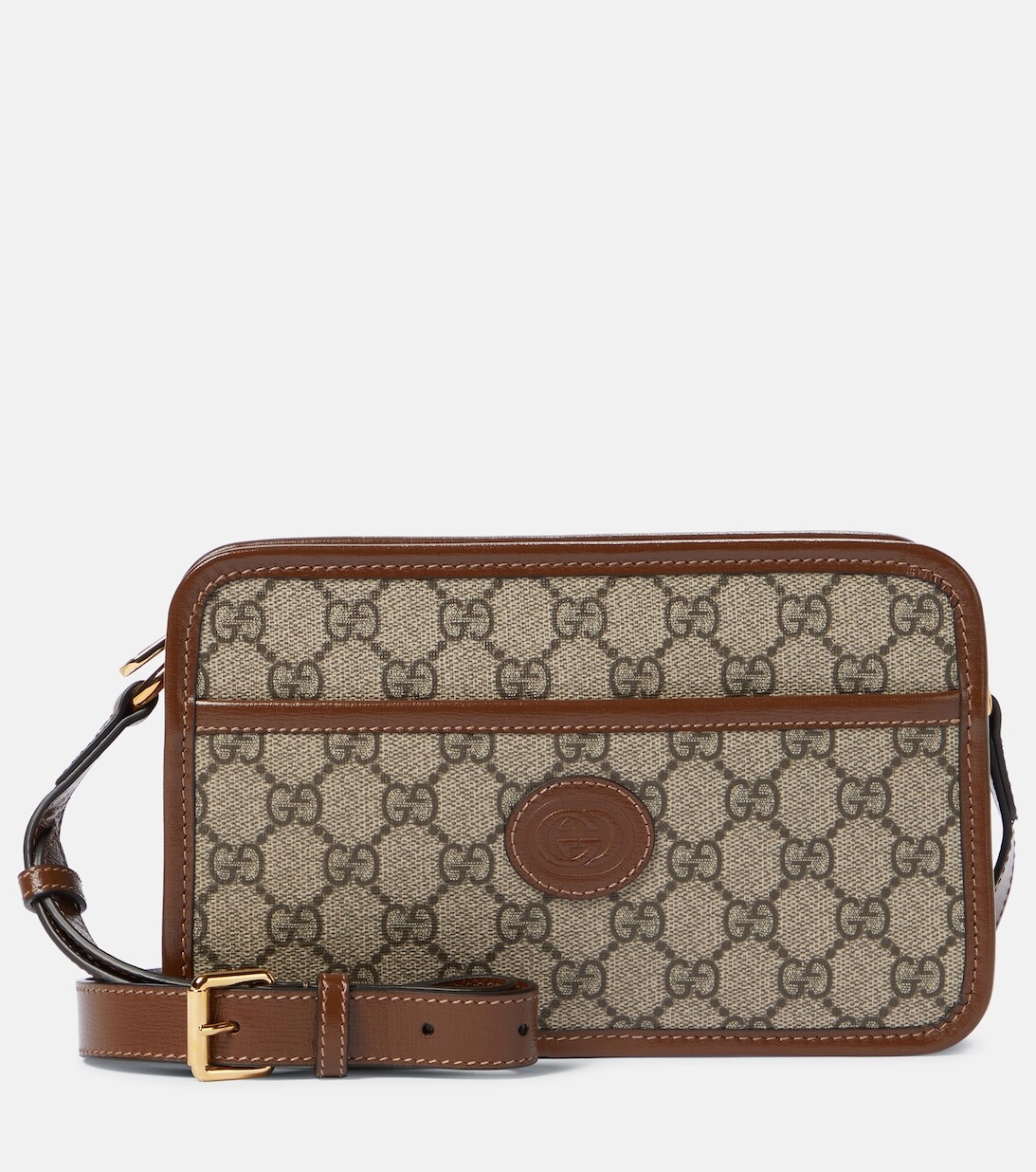 

Мини-сумка через плечо с логотипом GG Supreme Gucci, бежевый
