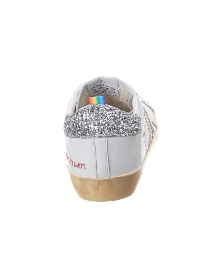 

Кроссовки Golden Goose Superstar из кожи и блесток, белый