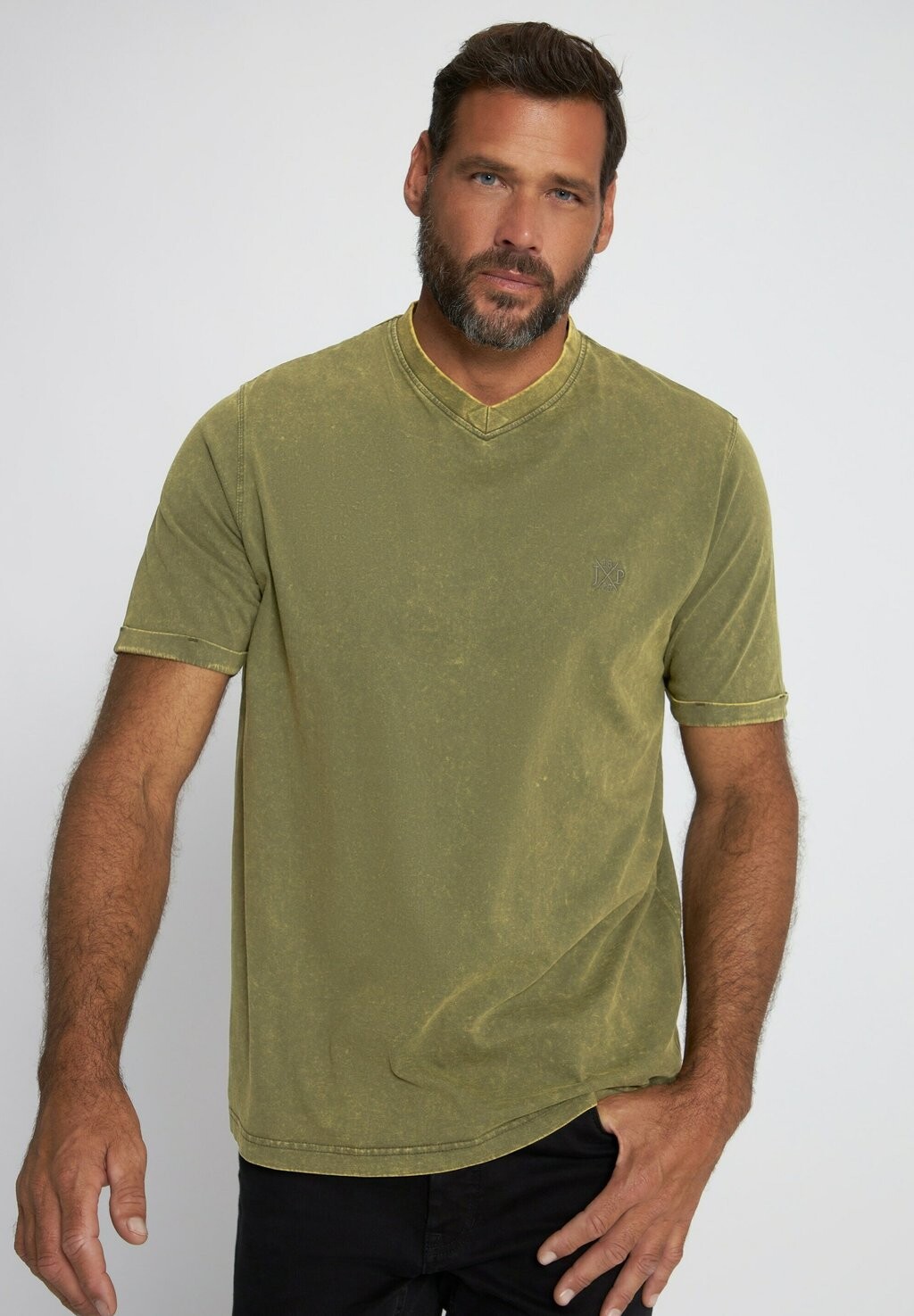 

Футболка базовая HALBARM ACID WASHED V-AUSSCHNITT JP1880, цвет tannengrün
