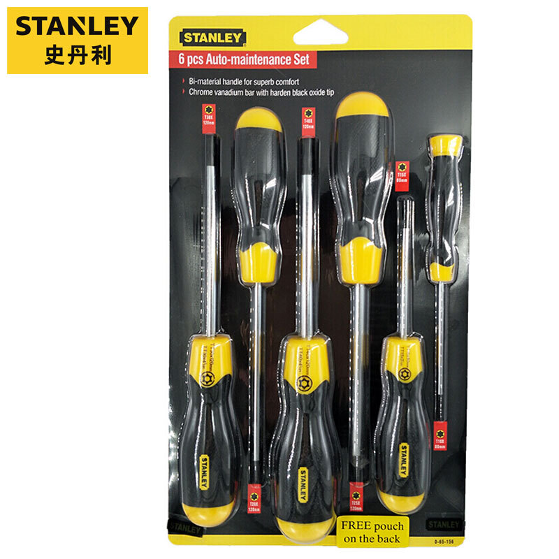 Stanley Набор отверток Torx, 6 предметов, отвертка-цветок с центральным отверстием T10-T40 65-156-0-23