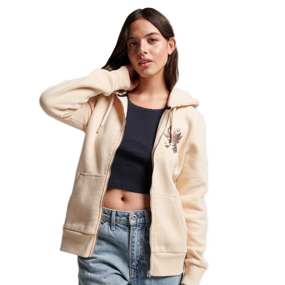 

Толстовка Superdry Vintage Logo Narrative Full Zip, бежевый