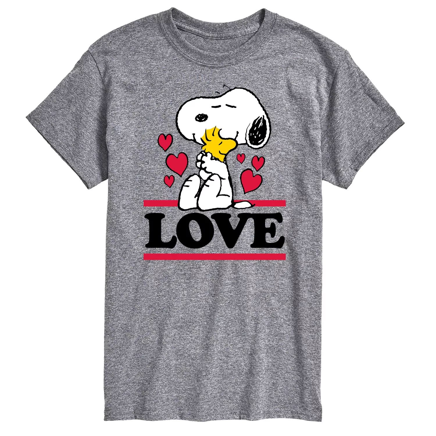 Мужская футболка Peanuts Love Snoopy Woodstock Licensed Character мужская футболка peanuts snoopy and woodstock smores licensed character