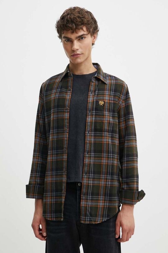 

Хлопковая рубашка Superdry, зеленый