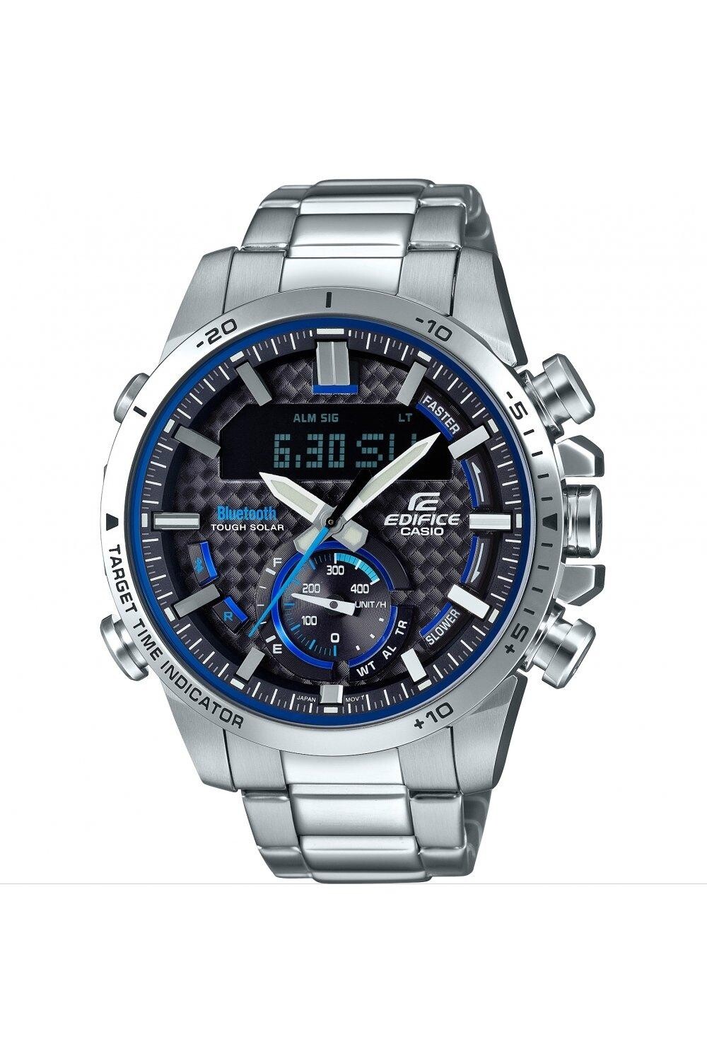 

Классические комбинированные часы Edifice из нержавеющей стали — Ecb-800D-1Aef Casio, серый