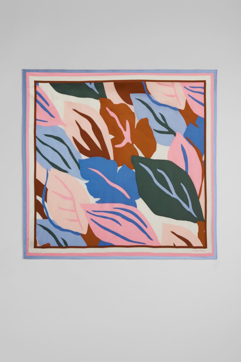 Шарф с принтом листьев и другими историями H&M, розовый стол концепция аннотация картина 65x65 см кухонный квадратный с принтом