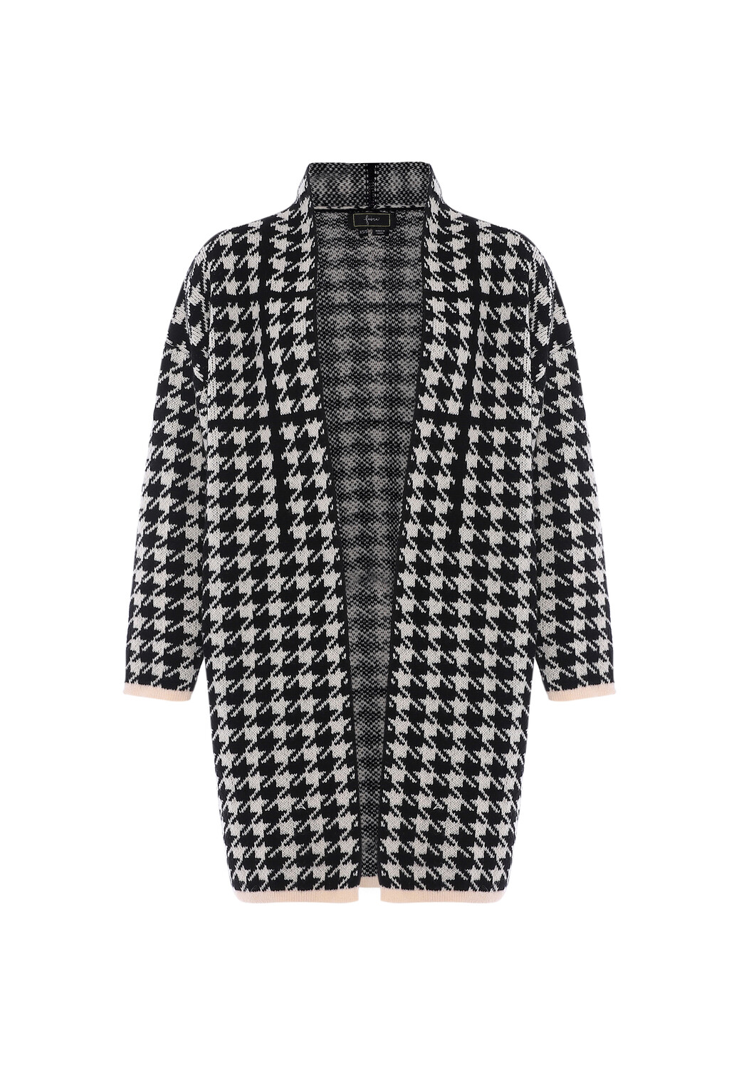 

Толстовка faina Long Cardigan, белый черный клеточный