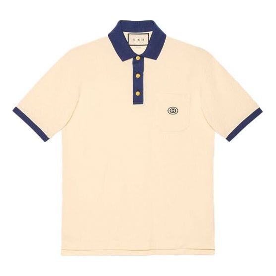 

Футболка GUCCI Cotton Polo With Interlocking G Patch 'White', белый
