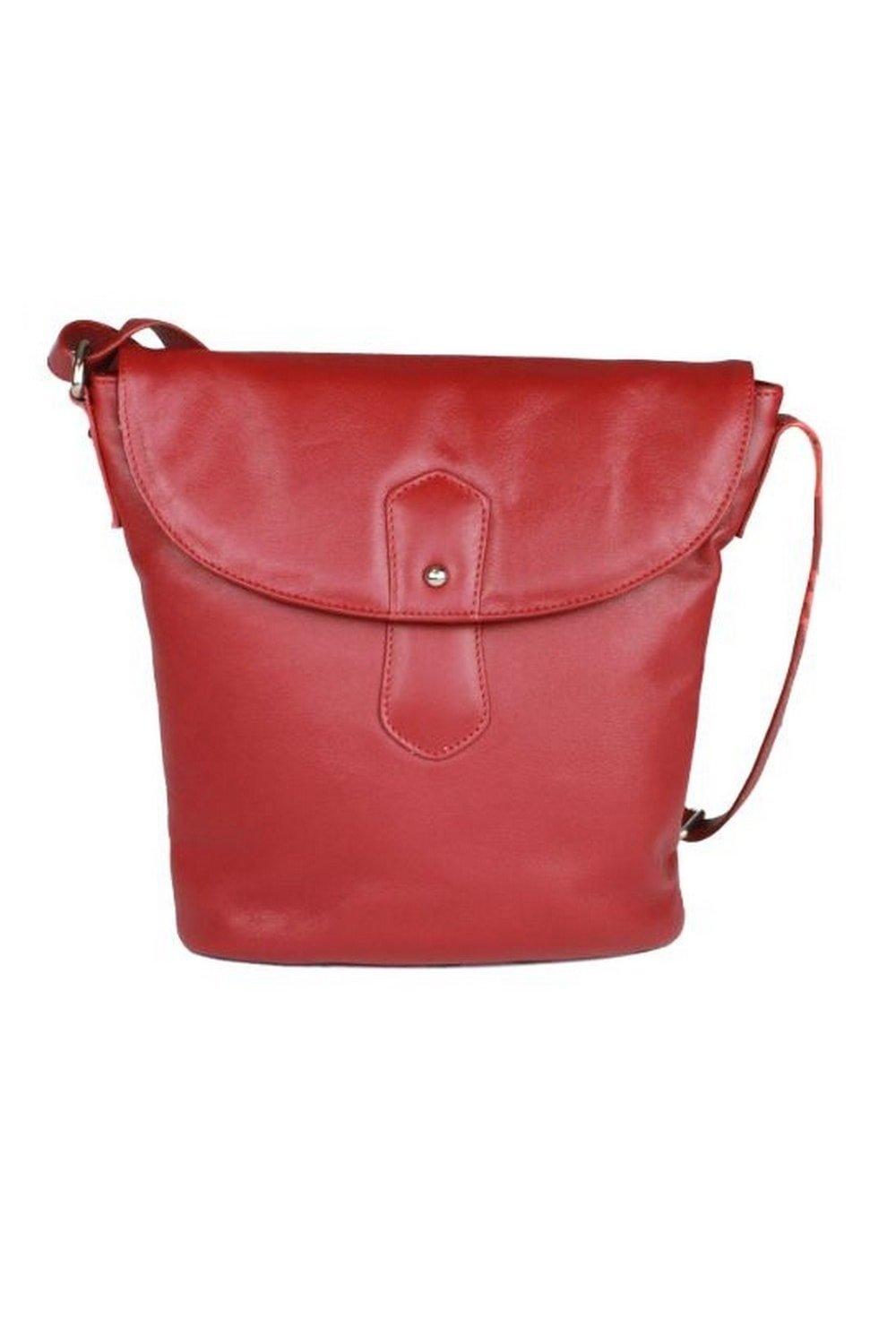 Демисумочка с закругленным клапаном Eastern Counties Leather, красный кожаный кошелек с d образным кольцом eastern counties leather красный
