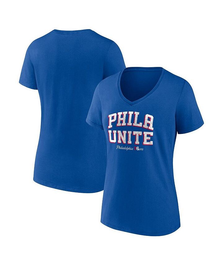 

Женская футболка с логотипом Royal Philadelphia 76ers Hometown Collection Fanatics, синий