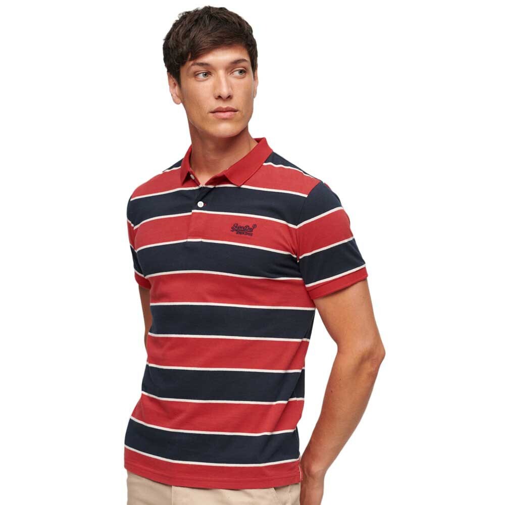 

Поло с коротким рукавом Superdry Jersey Stripe, красный
