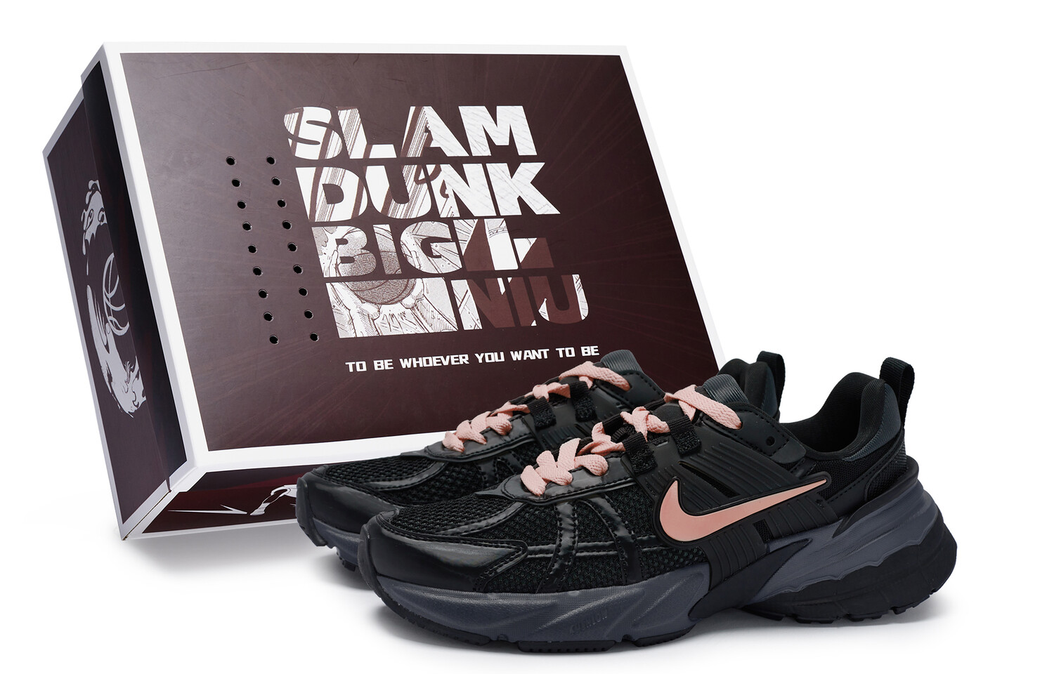 

Кроссовки для бега V2K Run унисекс с низким верхом, черные/розовые Nike