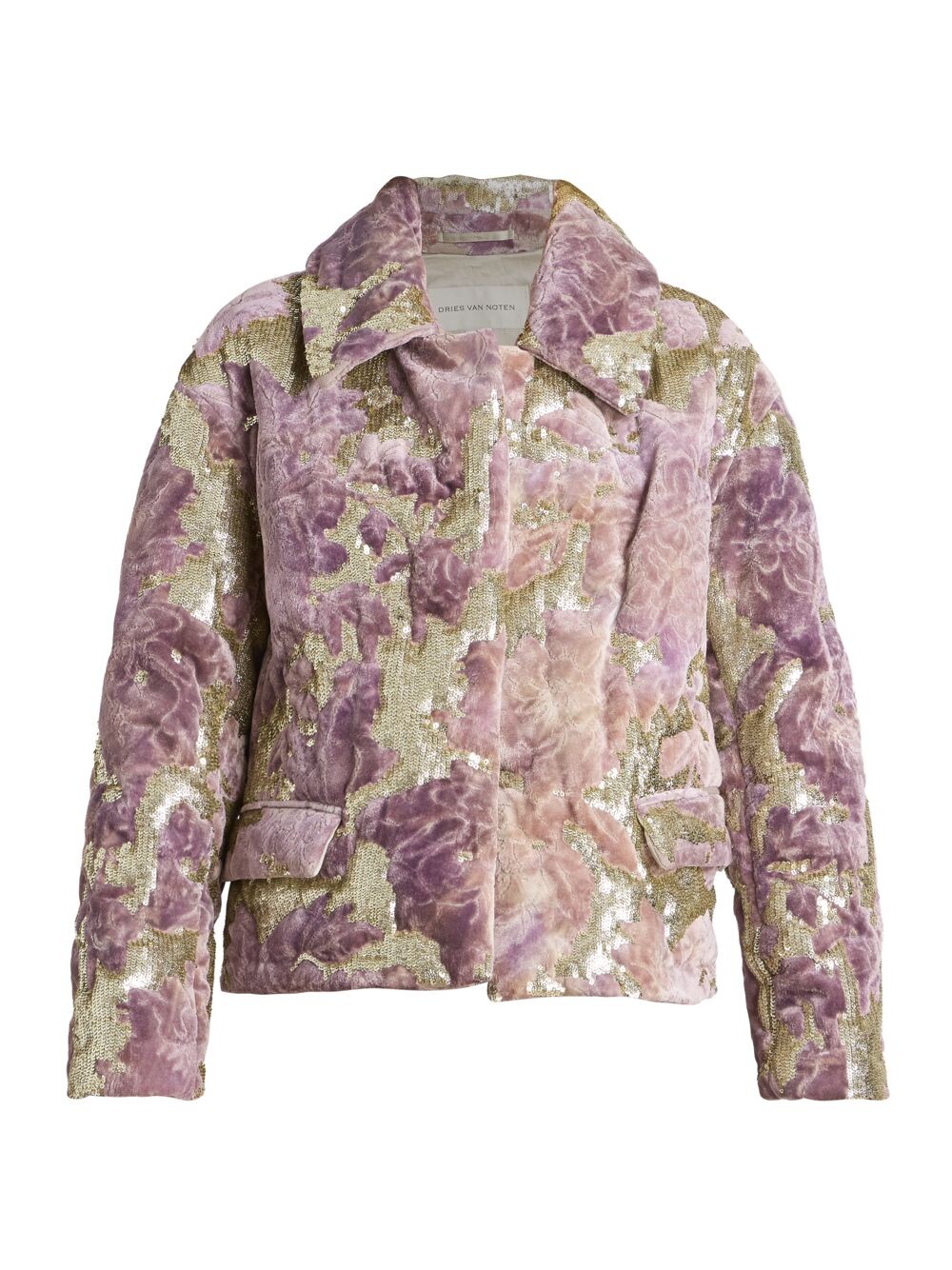 

Бархатная куртка Vondi с пайетками Dries Van Noten, роза, Коричневый