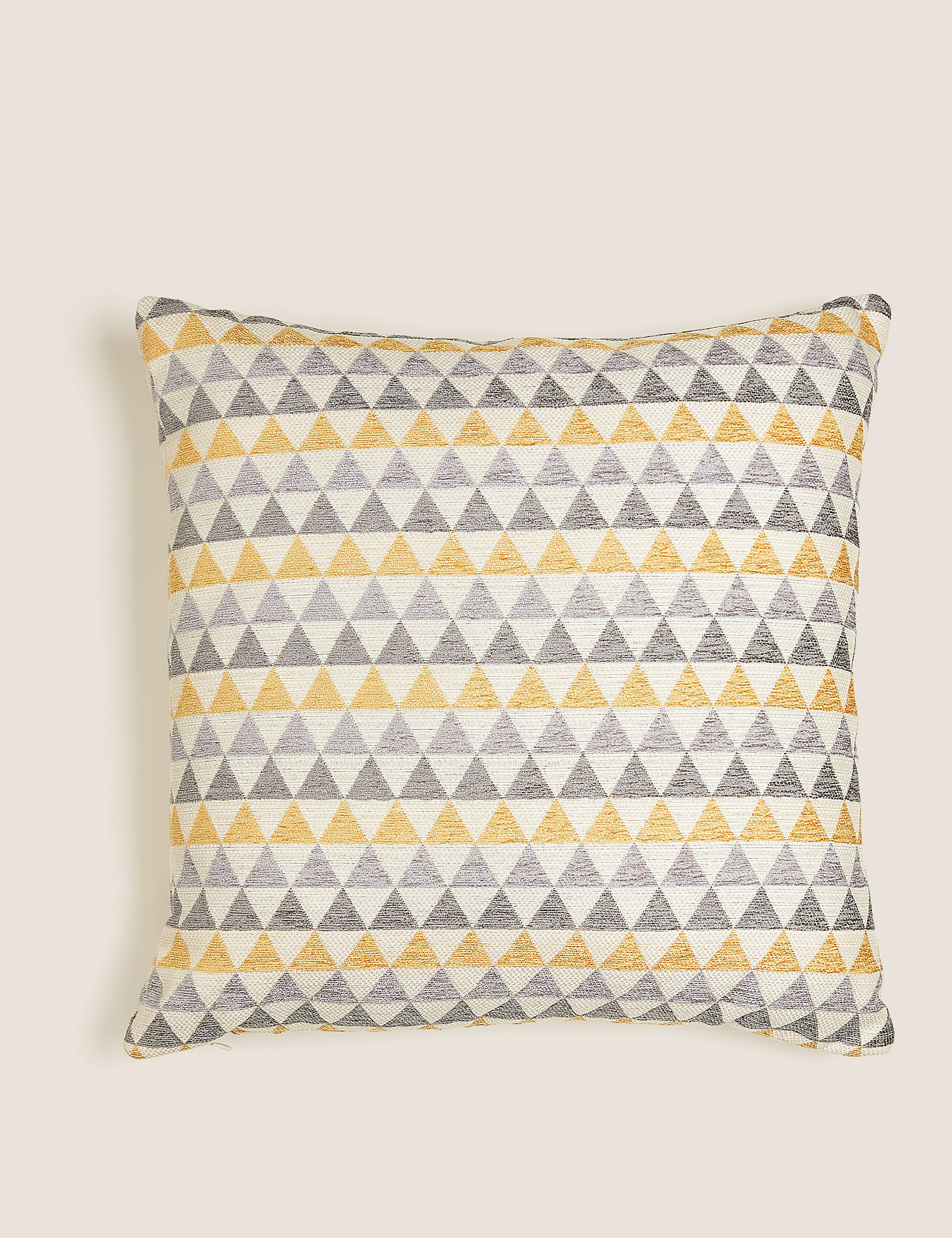 Подушка из синели с геометрическим рисунком Marks & Spencer, охра