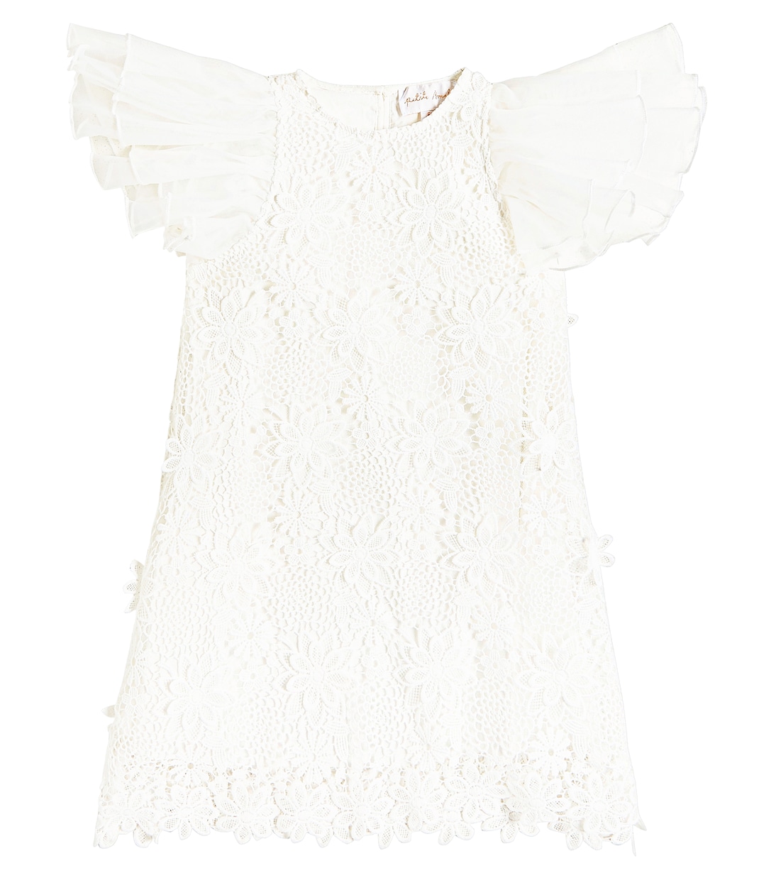 цена Платье с оборками и кружевной отделкой Petite Amalie, белый