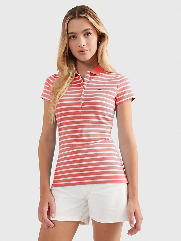 

Поло узкого кроя в полоску Tommy Hilfiger