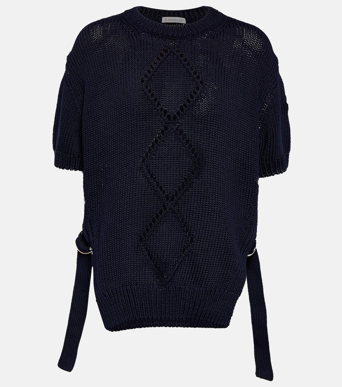

Хлопковый свитер косой вязки MONCLER, синий