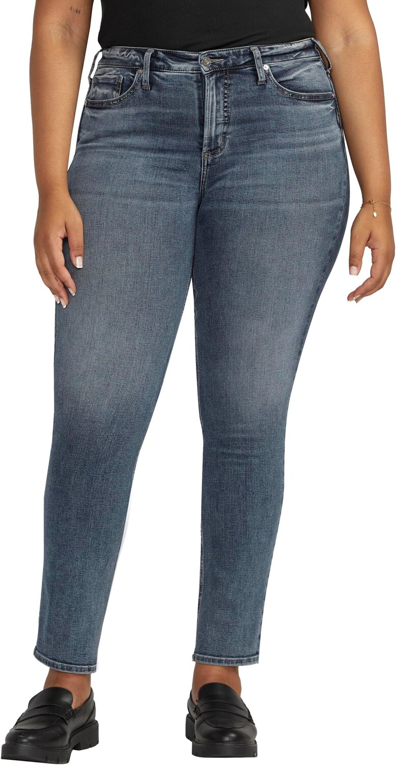 

Джинсы Plus Size Most Wanted Mid-Rise Straight Leg Jeans W63413EDB341 Silver Jeans Co., цвет Indigo