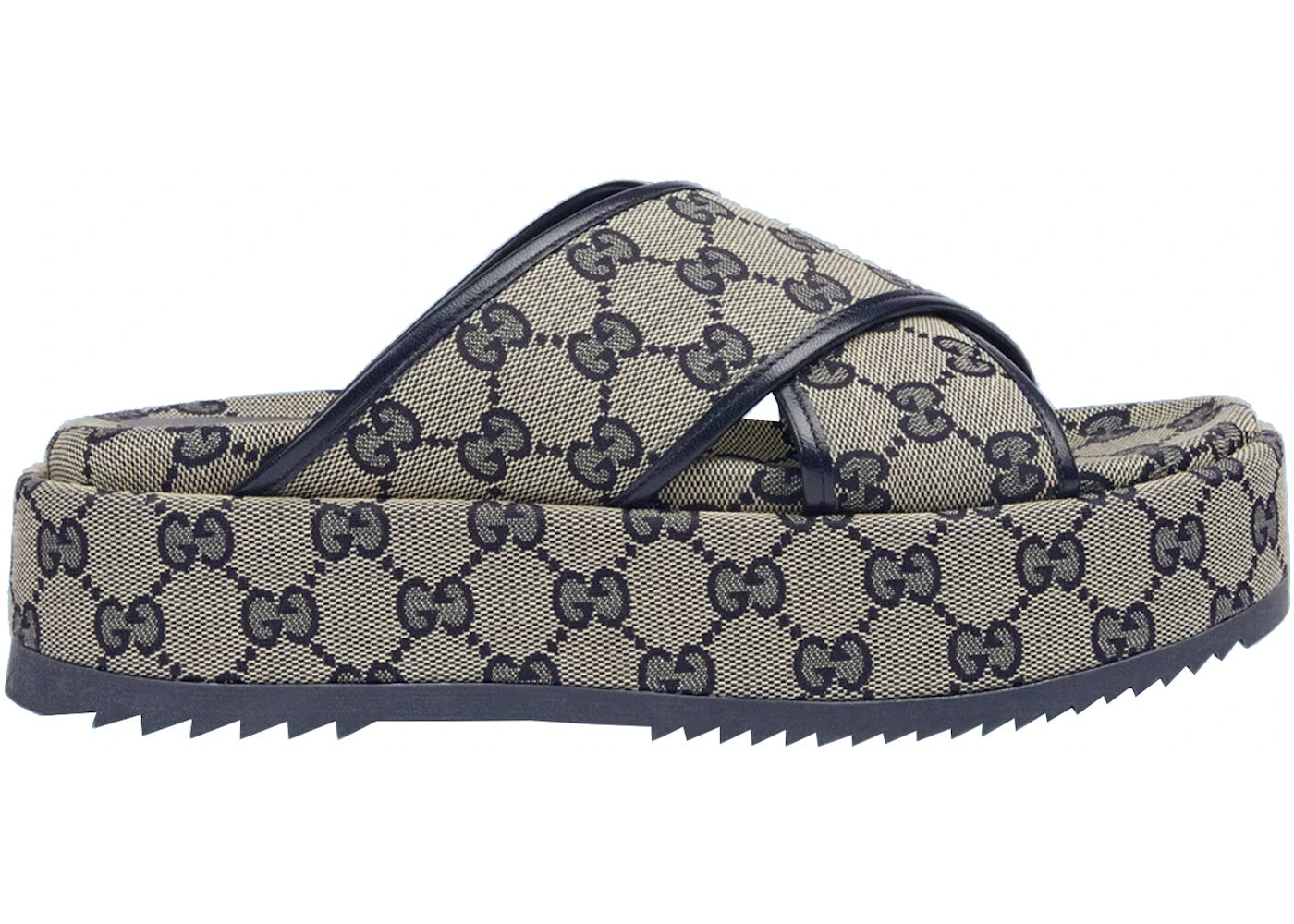 

Босоножки Gucci GG из парусины, синий/бежевый
