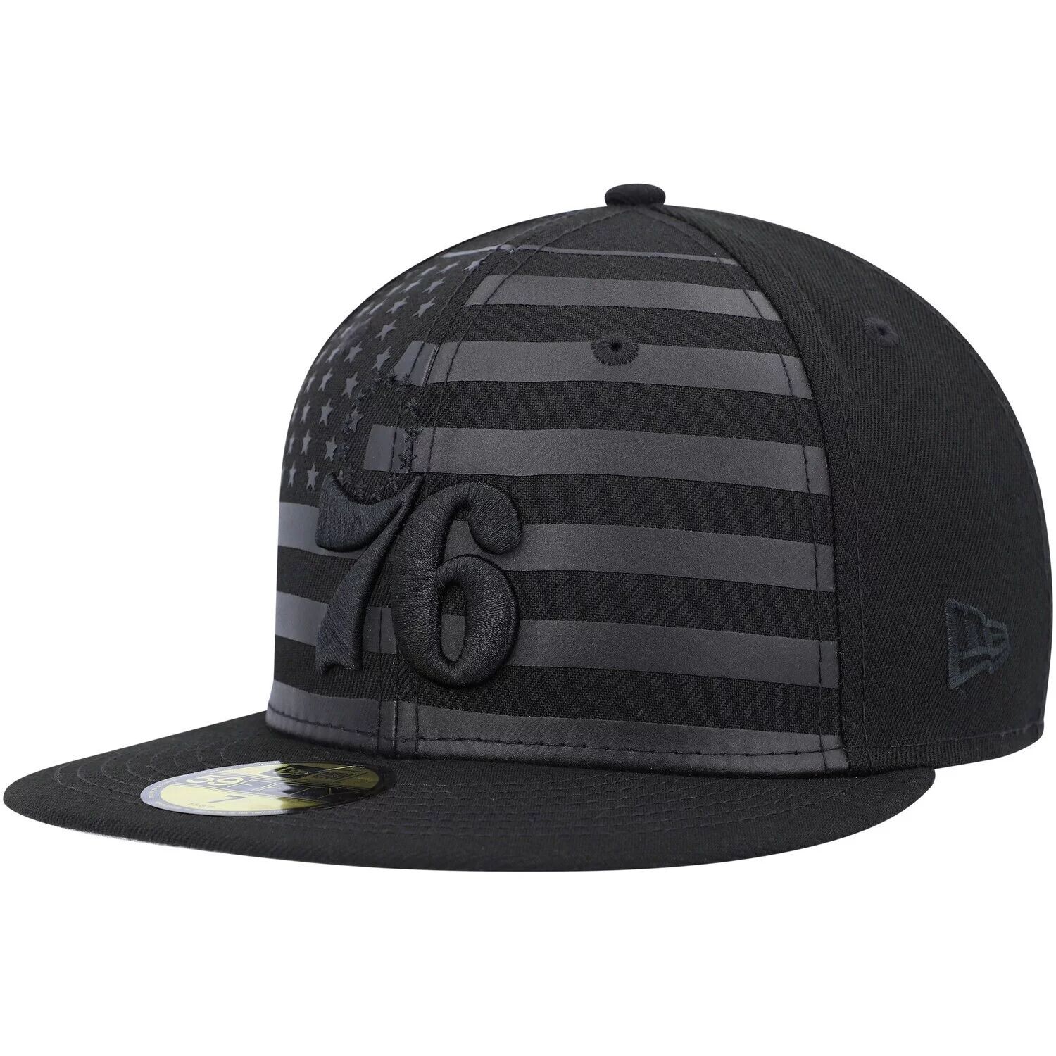

Мужская кепка New Era Philadelphia 76ers черного цвета с флагом в тон 59FIFTY