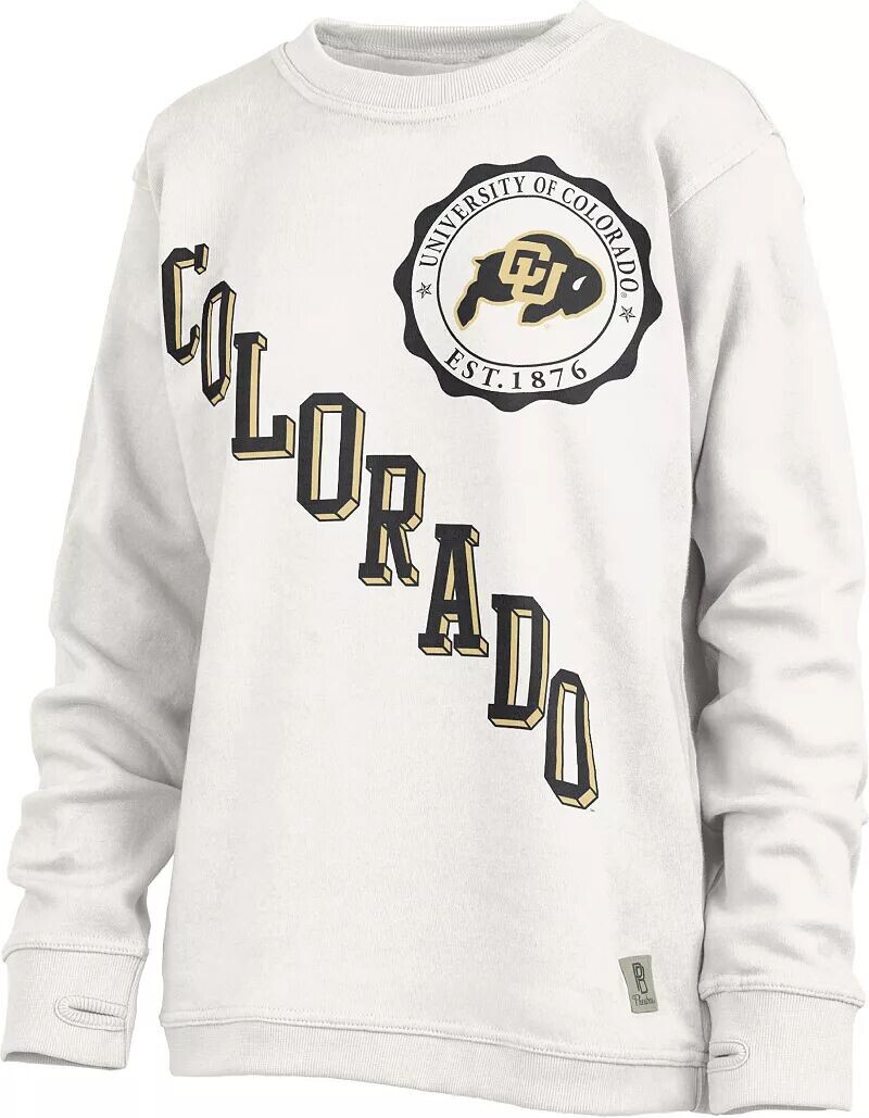 

Женский белый пуловер с круглым вырезом Pressbox Colorado Buffaloes Sundown Crew