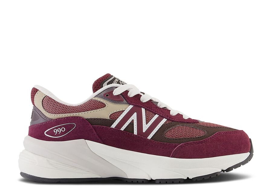 

Кроссовки New Balance Teddy Santis X 990V6 Little Kid 'Burgundy Tan', красный