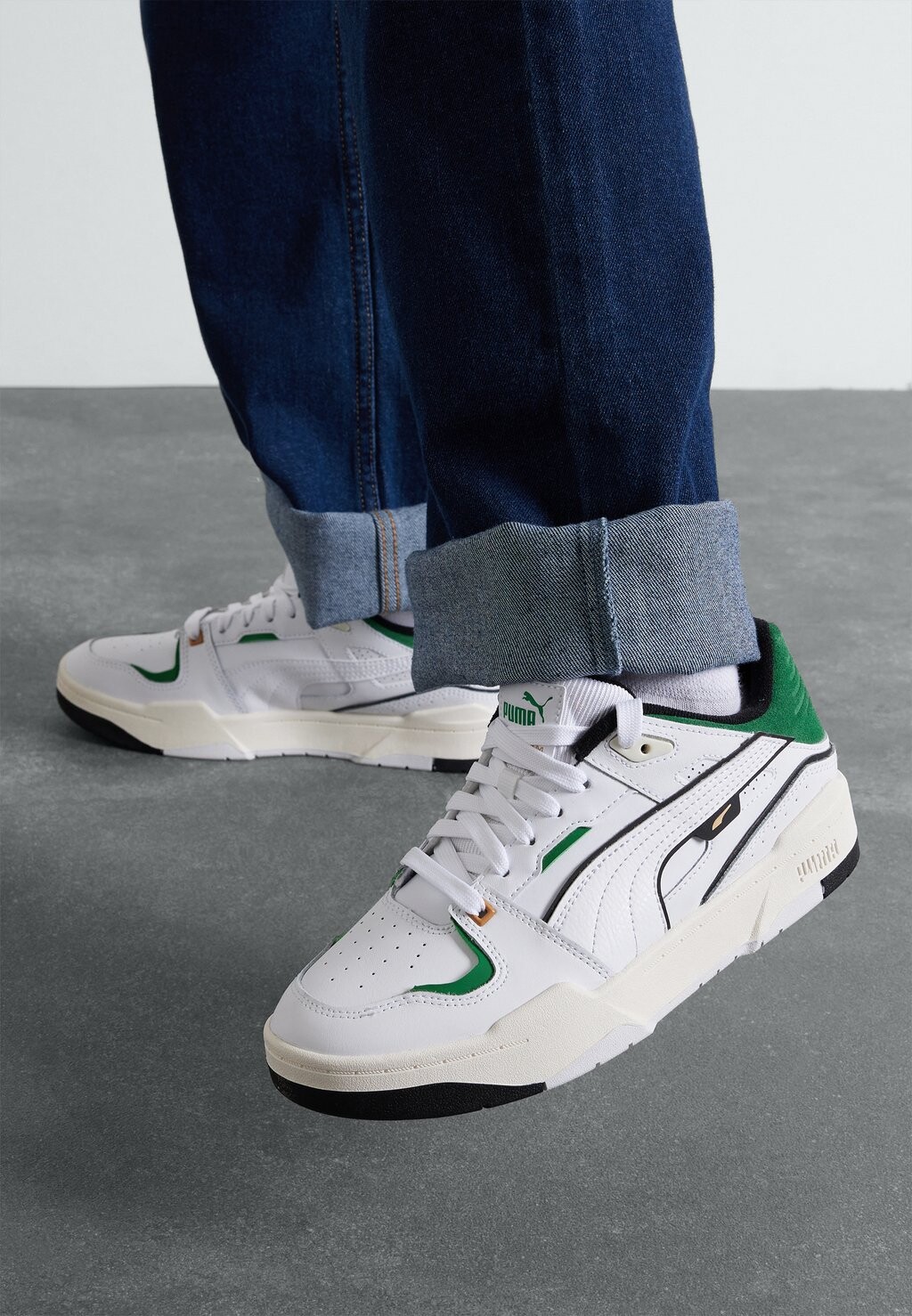 

Низкие кроссовки Slipstream Bball Jr Puma, цвет puma white/archive green