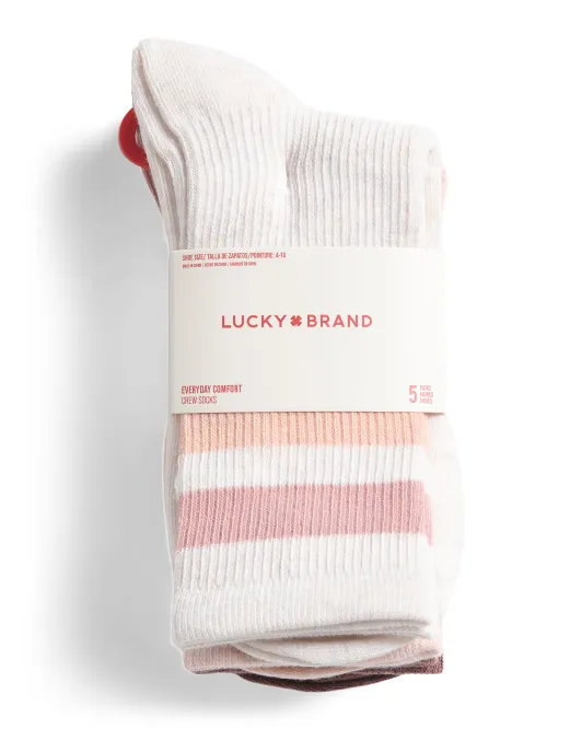 

5 пар носков Varisty в полоску в рубчик Lucky Brand, цвет Natural