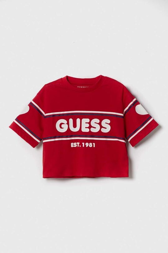 

Хлопковая футболка для детей Guess, красный