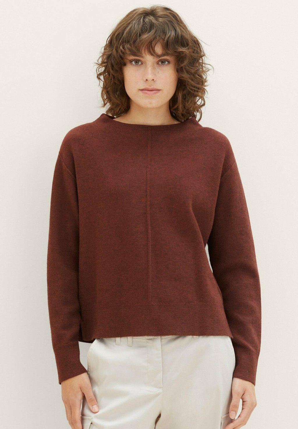 Вязаный свитер TOM TAILOR, цвет raisin melange